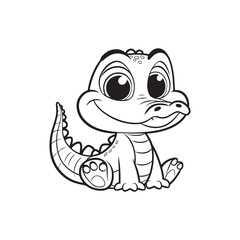 Cartoon Baby Crocodiles - Cute and Friendly Alligator Characters.