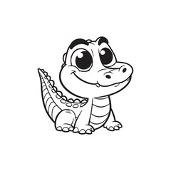 Charming Baby Alligators - Cute and Fun Crocodile Illustrations.