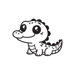 Friendly and Cute Baby Crocodiles - Cartoon Alligator Vector.