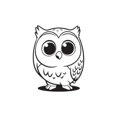 Adorable Owl and Baby Alligators - Cute Cartoon Vector Illustration.