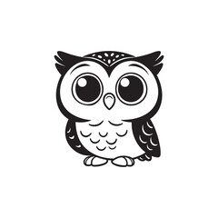 Adorable Owl and Baby Alligators - Cute Cartoon Vector Illustration.