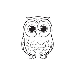 Cute Cartoon Owl with Baby Alligators - Vector Illustration.