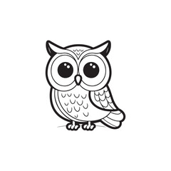 Cute Cartoon Owl with Baby Alligators - Vector Illustration.