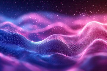 Abstract Gradient Particle Waves - Mesmerizing Flow of Pink and Blue Light . Ideal for Modern Art, Digital Backdrops, and Design Projects.
