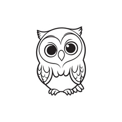 Lovely Owl and Baby Alligator Friends - Cute Vector Illustration.
