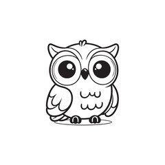 Friendly Owl with Cute Baby Alligators - Cartoon Vector Design.