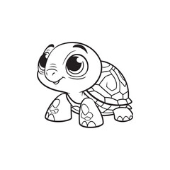 Lovable Baby Alligator and Turtle Characters - Vector Illustration.