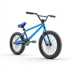 Fototapeta premium Blue BMX bike isolated over white background