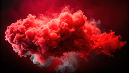 Obraz premium Vibrant red smoke cloud with unique abstract texture , abstract, vibrant, red, smoke, cloud, texture, unique, colorful