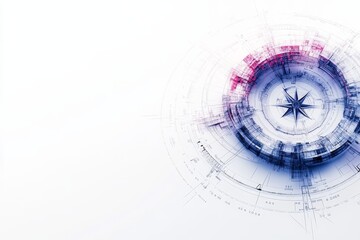 Mesmerizing Fractal Compass Patterns on Clean White Background