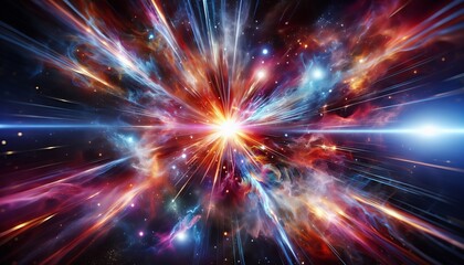 Fototapeta premium A vibrant nebula bursting with energy and potential, representing the birth and evolution of galaxies.