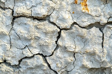 Close-up of Cracked and Weathered Grey Earth