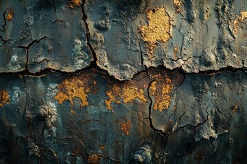 Obraz premium Cracked and Peeling Paint on a Metal Surface