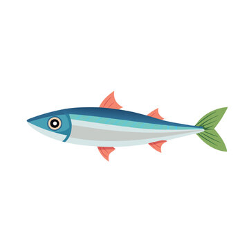 blue fish with red fins clip art preview