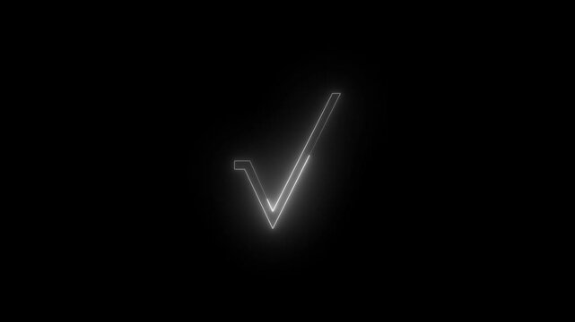 Neon Calculator square root icon glowing black background animation