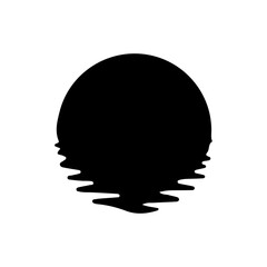 Sun water reflection vector silhouette