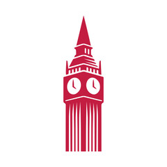Big Ben clock icon silhouette