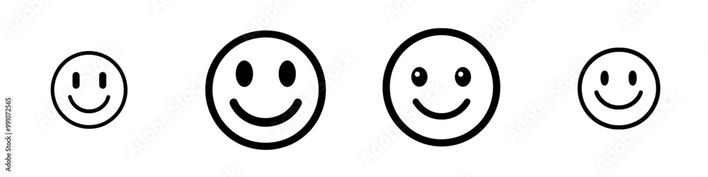 Wall mural editable friendly, smiling face icon. part of a large icon set. perfect for web and app interfaces, 