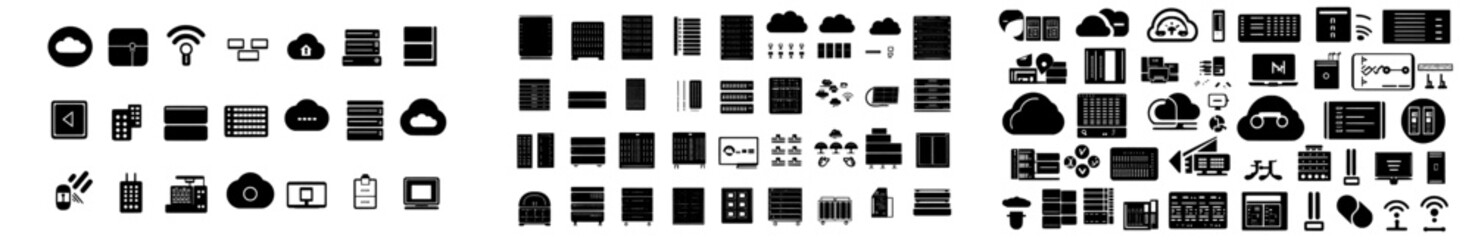 Modern Illustration Of Storage Icons Pack Isolated Design Glyphs Conservation, Hosting, Icon, Business Pictograph