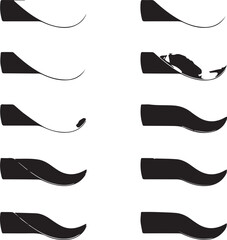 Fototapeta premium Swash Minimalist Black Silhouette Vector Collection
