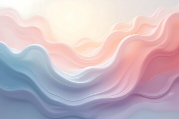 Fototapeta premium Abstract Fluid Shapes in Light Pastel Colors Blending Smoothly, Creating a Soothing Visual Rhythm Ideal for Meditation and Wellness Themes.