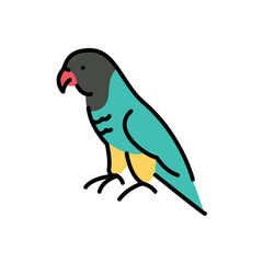 Trichoglossus haematodus color icon.