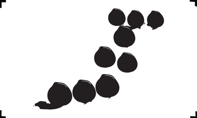 Abstract Black and White Vector Illustration of a Cluster of Round Shapes, Modern Graphic Design Element for Creative Projects