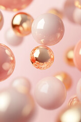 Abstract texture background with 3D pearl-gold multicolored balls