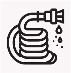 Pool Hose line icon Vector silhouette illustration icon on a white background