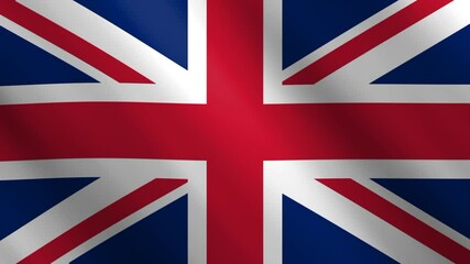 union jack waving flag animation. United kìngdom flag.