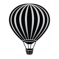 Fototapeta premium air balloon silhouette vector style with white background.