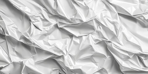 Obraz premium Crumpled White Plastic Foil Texture Background