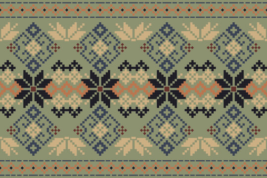 Traditional Ukrainian
Cross-Stitch Embroidery - Detailed Vector
Illustration for Textile Print Design