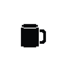 pixel mug icon. Vector pixel art cup 8 bit logo for game