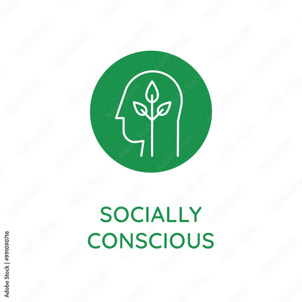 Poster Vector line design element, badge and icon for food and cosmetics packaging in mono linear style - socially conscious 