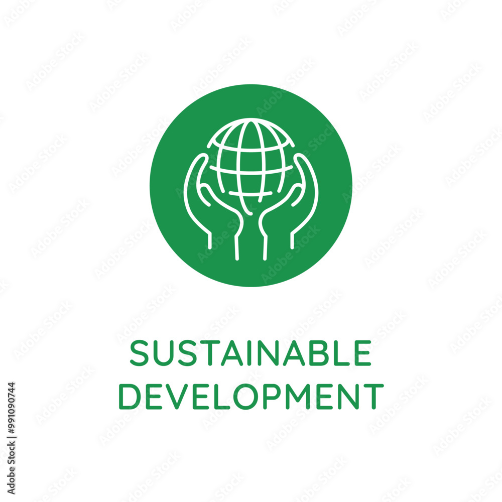 Poster Vector line design element, badge and icon for food and cosmetics packaging in mono linear style - sustainable development business