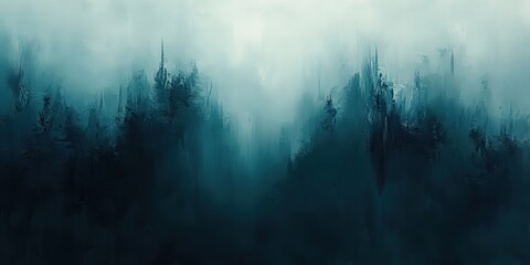 Obraz premium Dark Teal Misty Fog Background with Grunge Texture