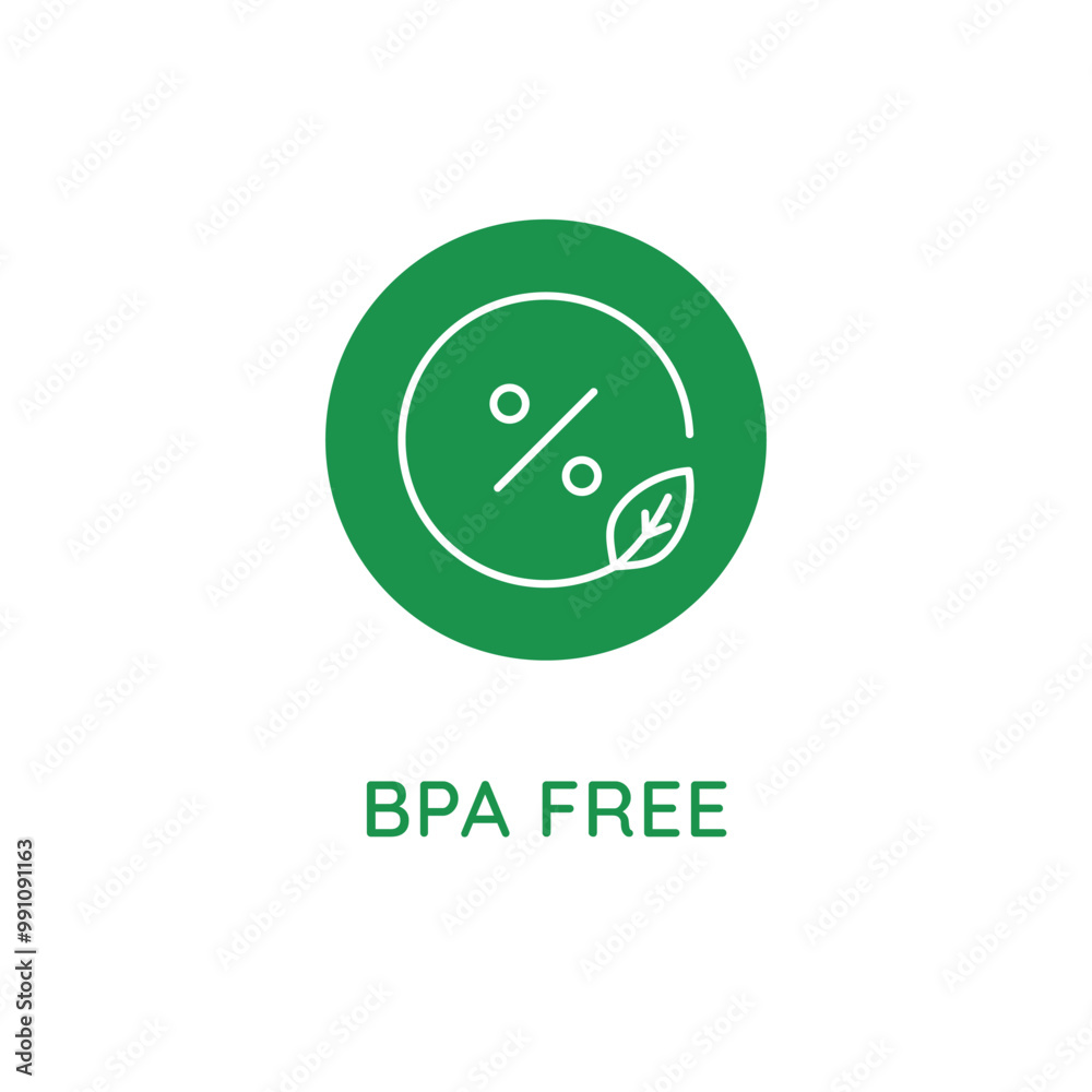 Poster Vector line design element, badge and icon for food and cosmetics packaging in mono linear style - bpa free