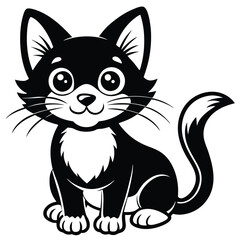 cartoon cat vector illustration.