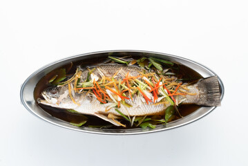 Fresh Fish Dish with Herbs and Spices Presentation