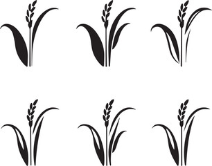 Wheat Eras Shadowy Silhouette Vector Art Pack