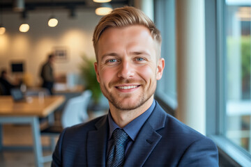 Naklejka premium A portrait headshot photo of a friendly professional CEO executive business worker
