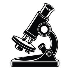 microscope silhouette vector with a white background.