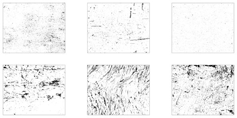 Grunge textures set. Collection of vector overlay, distress, textures