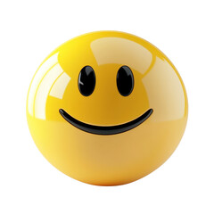 Fototapeta premium A cheerful yellow smiley face icon, perfect for conveying happiness, positivity, and joy in various designs., isolated on a transparent background.