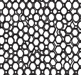 Naklejka premium Hexagonal Pattern Minimalist Black Silhouette Vector Collection
