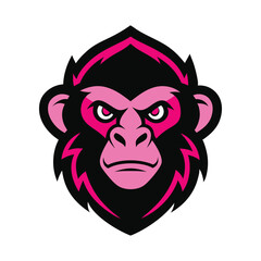 neon monkey logo silhouette vector with a white background.