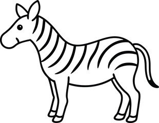 Unique Zebra with Shaped Stripes Vector Art for Kids to Color
