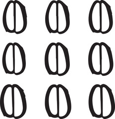 Monochrome Contour Elegant Silhouette Vector Illustrations