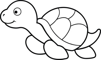 Cute Turtle Vector Illustration for Kids Fun Coloring Adventure
